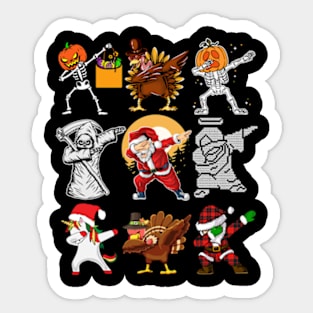 Christmas Thanksgiving Halloween Boys Dabbing Sticker